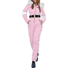 DondPO Track Suit, Ski Winter Elegant Warm Jumpsuit Trouser Suits Women's One-Piece Sporty Sport Tracksuit Costume Waterproof Outdoor Lined Long Sleeve Ski Overall