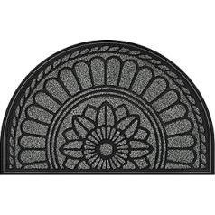 Mibao Doormat 45 x 75 cm, Non-Slip Entrance Mat, Heavy Duty Doormat Dirt Trapper Mat with Rubber Coating for Outdoors, Grey