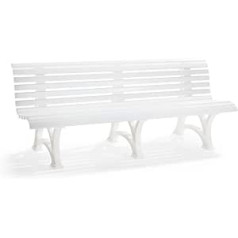 Park Bench Made of Plastic – 13 – width 2000 mm White – Garden Bench Plastic – plastic Bench Resting Bench