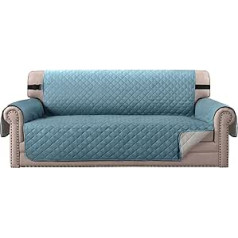 BellaHills Luxury Quilted Sofa Protection Cover Water Resistant Furniture Cover, Durable & Dirt Resistant - 190cm x 53cm Stone Blue