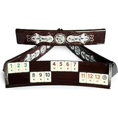 Abalone Handmade Solid Wood Green Beads Inlaid Rummy Set - Rummy Set - Okey Playset - Tile Rummy