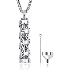 ADMETUS 925 Sterling Silver Urn Necklaces for Ashes | Ash Necklace Cremation Jewellery for Men with 2.5 mm 22 Inch + 2 Inch Rolo Chains