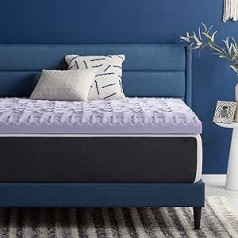 Lucid 5 Pack Memory Foam Calming Targeted Mattress Topper with Comfort Zones Queen Size Lavender 3