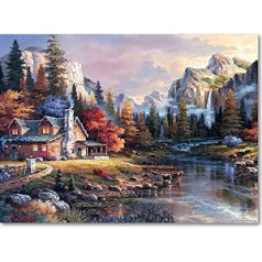 Fuumuui Painting by Numbers Adults and Children Beginners Painting Including Brush and Acrylic Paints 40 x 50 cm - Landscape, Secluded Valley