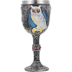BESTonZON Resin Owl Goblet Viking Drinking Wine Cup Wine Goblet Medieval Wine Cup Resin 3D Wine Beer Wolf Travel Mug