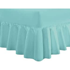 Divine Textiles Luxury Valance Sheet Extra Deep Pleated Polycotton Duck Egg Single