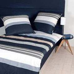 Janine Mako Satin Bed Linen J.D. 155 x 220 cm + 80 x 80 cm Silver Taupe Sand