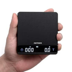 Normcore Coffee Scales with Timer, Espresso Scale, Barista Scale, Coffee Scale, 2000 g x 0.1 g, Exact Precision Scales with Countdown Function, Kitchen Scale, LED Display, Tare Function, Auto Off