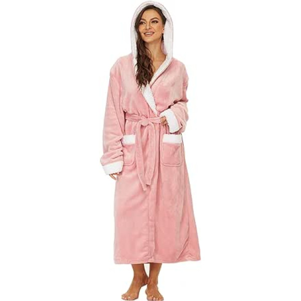 AMYTIS LINGERIE Bathrobe Women's Hooded Soft Fuzzy