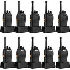 Retevis RB668 Professional Radio, PMR446 Walkie Talkie Robust, Emergency Alarm, LED Torch, 1200 mAh USB C, Safety Radio Set Rechargeable for Warehouse, School (Black, Pack of 10)