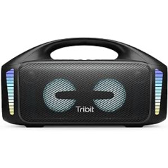 Bluetooth Speaker Tribit StormBox Blast, Portable Speaker 90 W Loud Stereo Sound with XBass LED Light Show Bluetooth 5.3, Waterproof IPX7 PowerBank TWS, 30 Hours Playtime for Outdoor Use