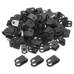 sourcing map Kabelklemmen, U-Typ, 5,2 mm, 0,2 Zoll, Kabel-Clip, Kabel-Organizer, Kabel-Clips, schwarz, für Drahtmanagement, 500 Stück