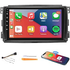 Podofo Android for Mercedes-Benz Smart Fortwo W451 2005-2010 Car Radio with Carplay, 2G + 32G HiFi Android Car, 9 Inch Touchscreen GPS Navigation WiFi Bluetooth FM RDS USB Car Radio Split Screen