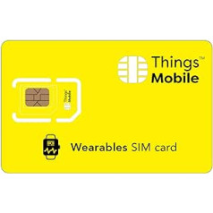SIM card for WEARABLES - Things Mobile - with worldwide coverage and GSM/2G/3G/4G LTE multi-operation network, without fixed costs and competitive advantages with 10 € incl. credit card.