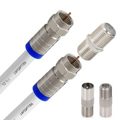 Reliagint RG6 TV Cable, Waterproof Copper F Connector with F81/RF Cable for Extension, Up to 3Ghz High Speed HD Video for STB, Dish TV, Satellite, Reliable Antenna Coaxial Cable (White, 15 m)