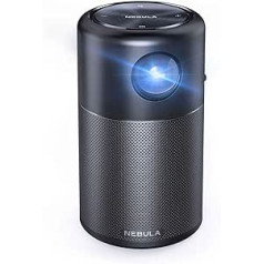 Nebula Anker Capsule Projector, Smart Portable Projector with Wi-Fi Pico, 360° Speaker for Android 7.1, 4 Hours Battery Life, with Related App (Refurbished)