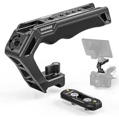 NEEWER Top Handle and NATO Rail Kit, Comfort Silicone Grip with NATO Quick Change, 3 Accessory Shoes and 1/4 Inch 3/8 Inch ARRI Thread, Compatible with SmallRig Camera Cage Video Rig, CA008