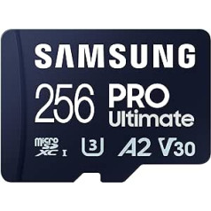 Samsung PRO Ultimate 256GB UHS-I U3 200MB/s Read 130MB/s Write Micro SD Memory Card With SD Adapter For Smartphone, Drone or Action Cam