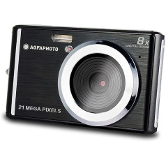 AGFA Photo Compact Digital Camera with 21 Megapixel CMOS Sensor, 8x Digital Zoom and LCD Display, Black