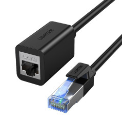 RJ45 Ethernet Cat 8 vītā pāra tīkla kabeļa pagarinājums, 1m, melns