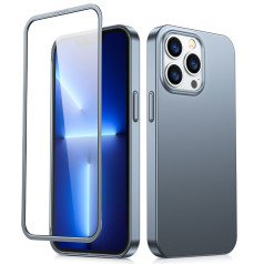 Korpusa vāciņš priekš iPhone 13 Pro, aizmugurējais un priekšējais vāciņš + rūdīts stikls, pelēks