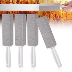 ‎Qessuvnc Everdrop Pumice Stone Cleaner Brushes Block Cleaning Block Grill Pumice Stone Cleaning Stone Grill Brick Pumice Stone Cleaning Grill Cleaning Stone Kitchen Roasting Oven (Grey, Pack of 4)