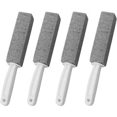 Betoy Cleaning Block Toilet, Pumice Stone Cleaning Stone with Handle, Pumice Stone Plastic Toilet Bowl Brushes, Movable Brushes, Wall Household Cleaning Tool (4 Pieces)