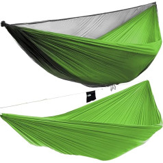 Onewind Camping Hammock with Mosquito Net Backyard Beach Children Single Lightweight Portable Hammock with Bugnet Adjustable Ridgeline Tree Straps Ideal for Hiking Backpacking Light Green