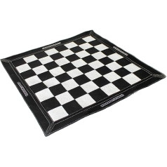 Stonkraft 19 x 19 inches Genuine Leather Chess - Black Colour | Roll-up Chess | Tournament Chess