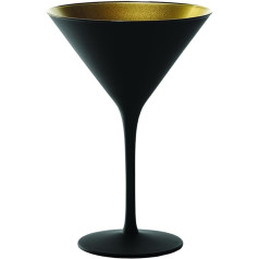 Stölzle Lausitz Cocktailschale Elements 240ml I Martini Gläser 6er Set I Schwarz (matt) Gold I Cocktailgläser spülmaschinenfest & stoßfest I hochwertiges Kristallglas I Martinigläser