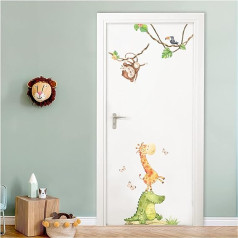 Little Deco DL876-2 Door Sticker without Name Wall Sticker Children's Room Safari Animals Wall Sticker Baby Room Self-Adhesive Wall Decoration