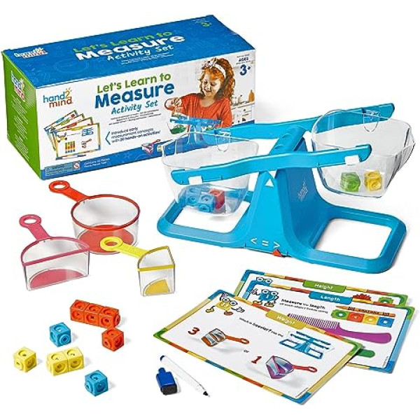 Learning Resources We Want Learning - Measure Properly Activity Set Measuring Cup for Children, Bowl Scale, MathLink Socket and Task Card Set, Display Material for Teachers