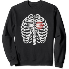 Bowling Heart in Ribcage - Halloween Bowling Sweatshirt