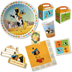 Yakari 76tlg. for 12 Kids Plates Cups Serviettes Invitations Party Pack Gift Box