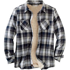 Herren Fleecejacke, Freizeit Regular Fit Langarm Plaid Longsleeve Langarmshirt Slim Fit Lässige Baumwolle Innenfleece Hoodie Mantel Herren Verdicken Warm Casual Hemd Hemdjacke