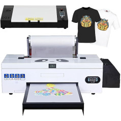 A3 DTF Printer with Roll Feeder, L1800 T-Shirt Printer, Direct to Film Printing Machine, DTF Transfer Printer for Fabrics, Leather, Bags, Hoodies, Onesie etc. (DTF Printer + Oven)