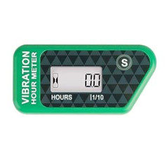 Runleader Digitaler kabelloser Betriebsstundenzähler mit eigener Stromversorgung, vibrationsaktivierter, rücksetzbarer Job-Timer, Benutzersperre für den Generator Marine Lawn Mower (Grün)