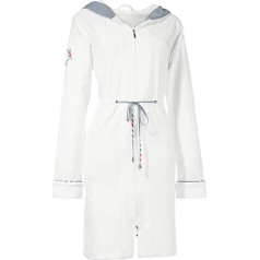 Erwin Müller Lightweight terry women's bathrobe, dressing gown, sauna robe with hood, hand pockets, zip and high-quality embroidery motif