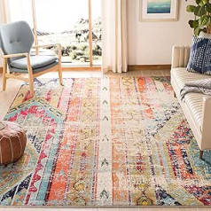 SAFAVIEH Boho Chic Rug for Living Room, Dining Room, Bedroom - Monaco Collection, Short Pile, Multi, 155 x 231 cm