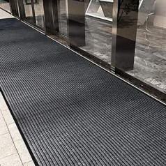 ybaymy Carpet Runner 90x300cm Non-Slip Dirt Stopper Rubber Backed Washable Doormat Black Runner for Hallway Kitchen Flooring Mat Indoor Outdoor Home Hallway Entrance