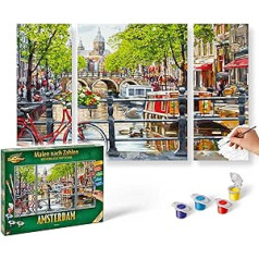 Schipper Amsterdam 609260812 Painting by Numbers for Adults Includes Brush and Acrylic Paints Triptych 50 x 80 cm