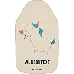Mr. & Mrs. Panda Personalised Hot Water Bottle Unicorn Flower - Personalised Gifts, Unicorns, Pegasus, Couples, Grain Cushion with Name, Unicorn