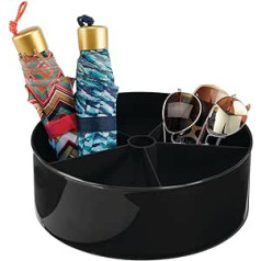 mDesign Lazy Susan Turntable - 360° Rotating Storage Basket - Beauty Organiser for Bathroom or Dressing Table - Black