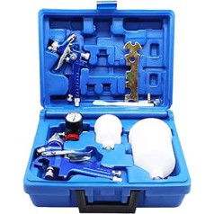 2 HVLP Paint Spray Gun 0.8 mm 1.4 mm Nozzles - Professional Spray Gun Kit for Top Coating of Premium Cars and Furniture