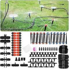 JAYEE 30M Drip Irrigation Kit, Garden Watering System with Drip Nozzle Emitters, Drip Irrigation Hose and Drip Irrigation Parts, Automatic Watering System for Potted Plants, Greenhouse