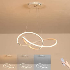 MOUNM LED Kitchen Island Pendant Light Ceiling Light, 37 W 3700 Lumens Pendant Lamp, Dimmable with Remote Control, 3000 K - 6000 K, Chandelier for Dining Room, Living Room, Office, Kitchen Island