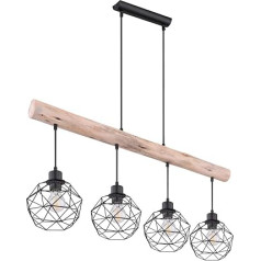 Globo Vintage Pendant Ceiling Lamp Wooden Bar Living Dining Room Grid Hanging Lamp Black 15416-4