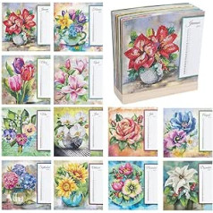 Ideen mit Herz Diamond Painting Calendar | Stand Up | 21 x 21 cm | for Calendar Year 2024 & 2025 | Includes Diamond Painting Accessories and Wooden Stand (Flowers)