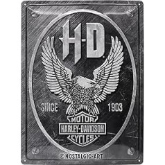 Nostalgic-Art Retro Blechschild, 30 x 40 cm, Harley-Davidson – Metal Eagle – Geschenk-Idee für Biker, aus Metall, Vintage Design