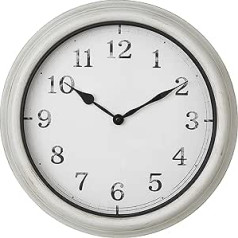 TFA Dostmann 60.3067.02 XL Outdoor Analogue Wall Clock Large Retro Design Splash Proof Metal Glass Patio Balcony White
